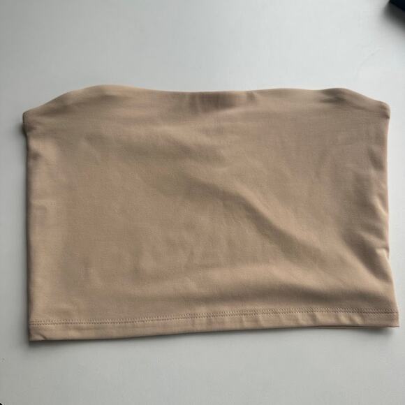 NWT Susana Monaco Womens Tan Parchment Strapless Crop Top Size L - Picture 4 of 8